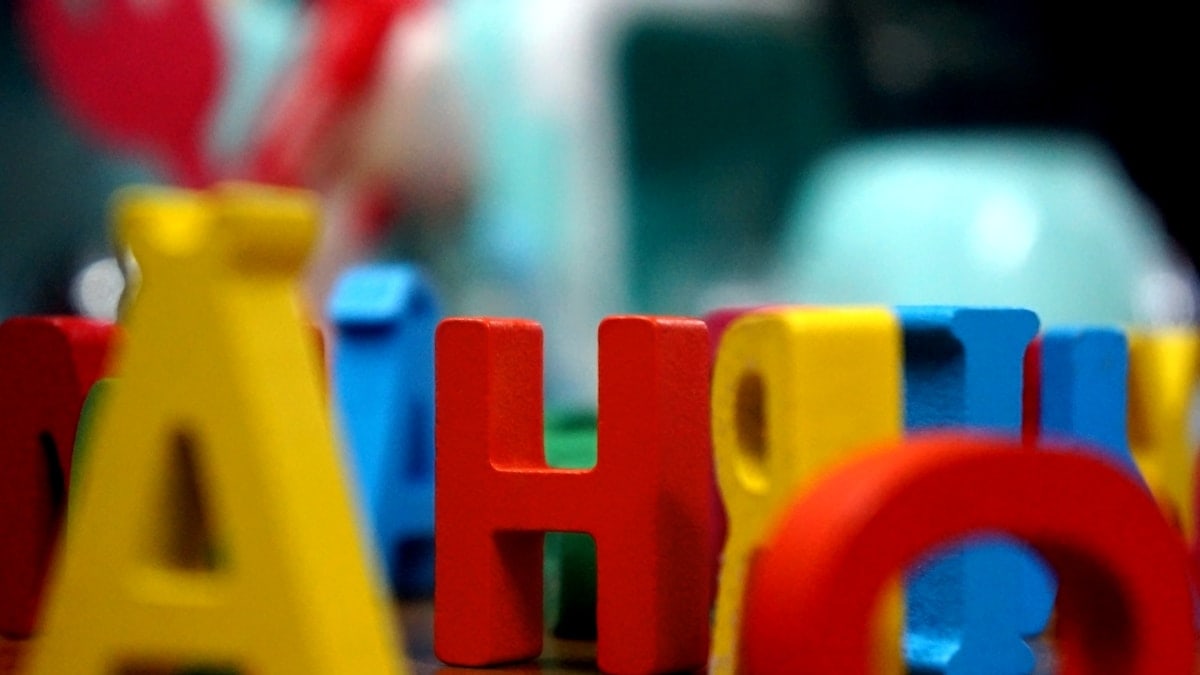 a close up of the letters of the alphabet